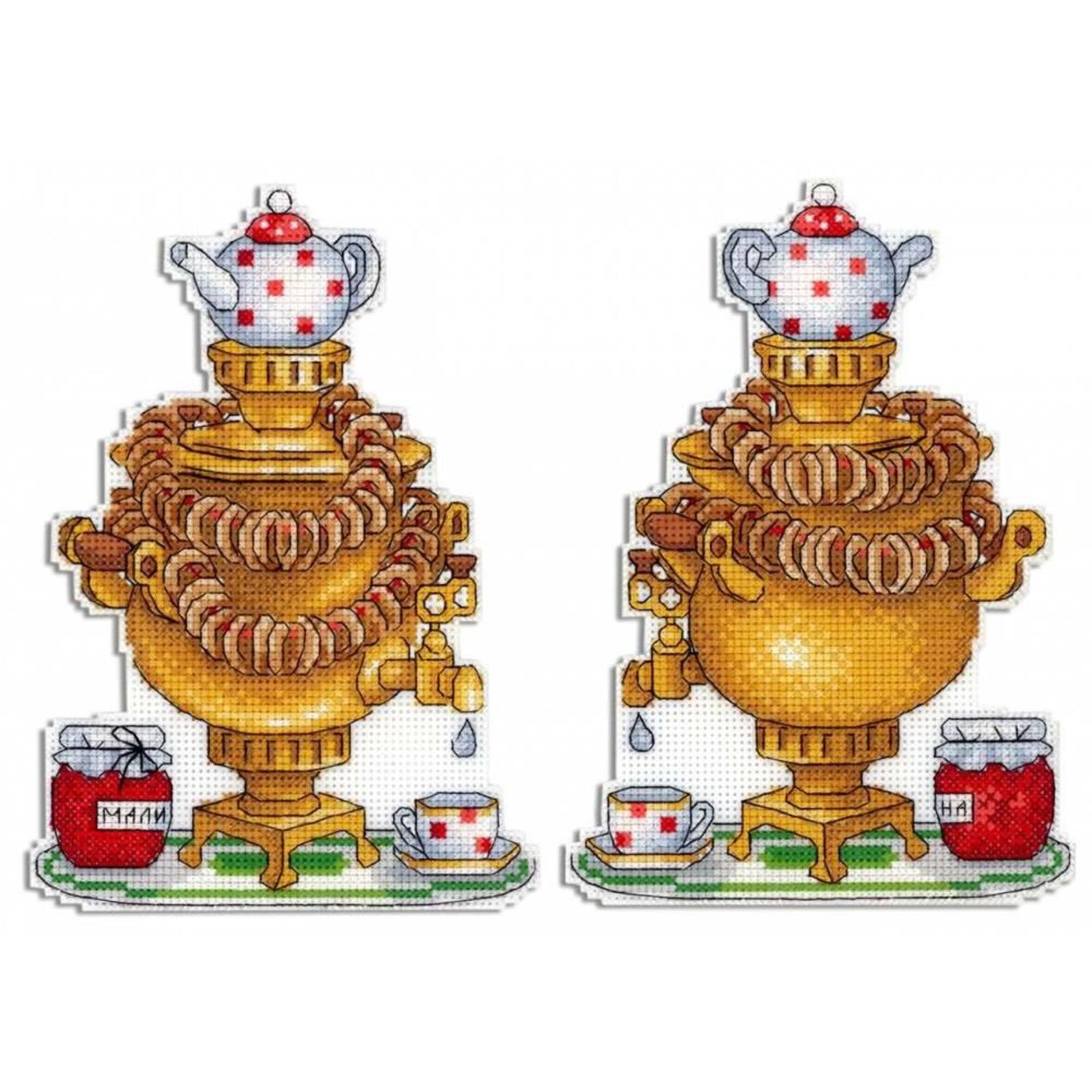 MP Studia Tea Party Plastic Canvas Counted Cross Stitch Kit